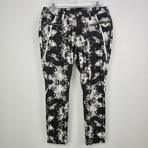 Poetic Justice Jeans Maya Skinny Black White Tie Dye Sz 32/29 Streetwear Urban